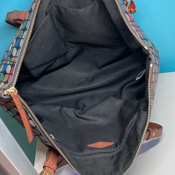 Fossil "Rachel" Large Tote Bag in Multi Color Pattern 12 X 14 X 4.5 - Picture 13 of 14